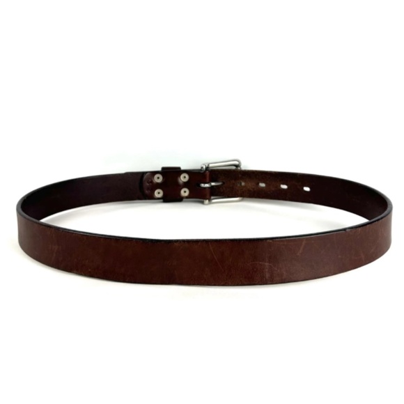 Brave Leather Thick Cowhide Italian Leather Classic Chocolate Brown Belt • S/M - Picture 5 of 10